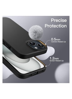 FITIT FITIT iPhone 15 Case, Magnetic Liquid Silicone Compatible with MagSAFE Charging Military Grade Drop Tested, Soft, Shockproof Protective Fiber Lining, Full Protection Cover-Black  - Image 2