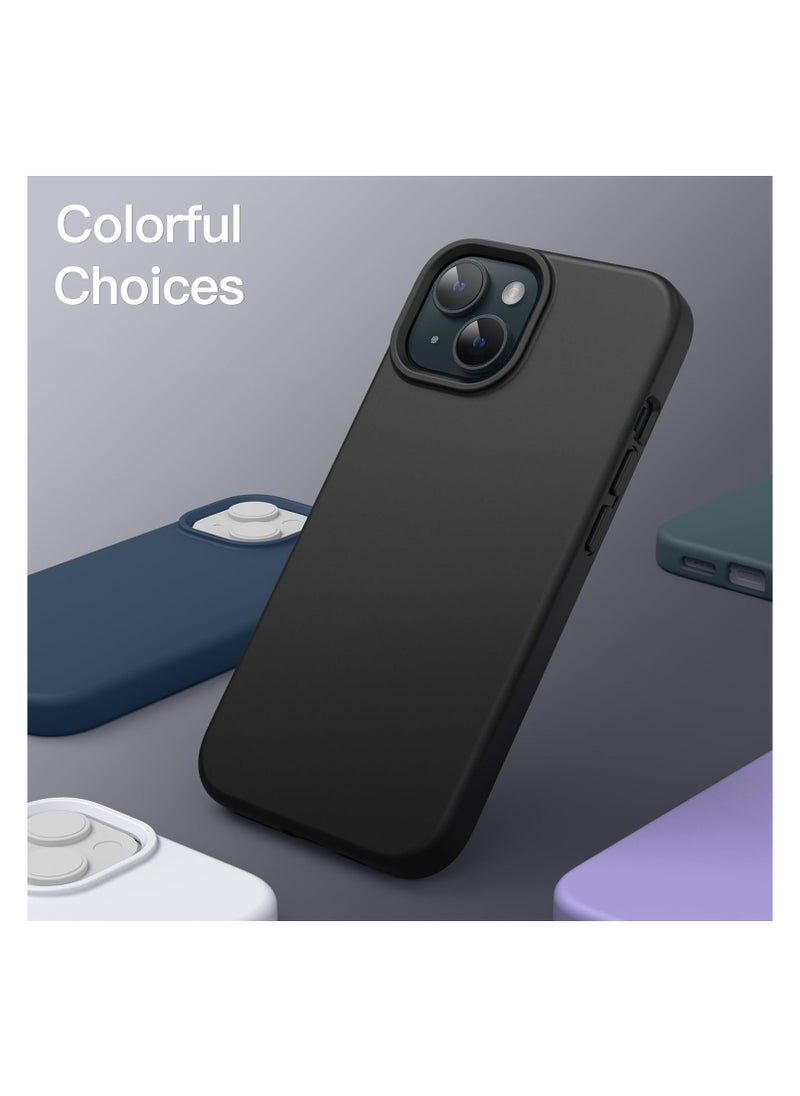 FITIT FITIT iPhone 15 Case, Magnetic Liquid Silicone Compatible with MagSAFE Charging Military Grade Drop Tested, Soft, Shockproof Protective Fiber Lining, Full Protection Cover-Black  - Image 3