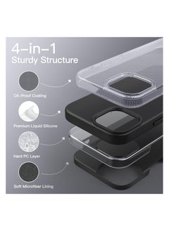 FITIT FITIT iPhone 15 Case, Magnetic Liquid Silicone Compatible with MagSAFE Charging Military Grade Drop Tested, Soft, Shockproof Protective Fiber Lining, Full Protection Cover-Black  - Image 5