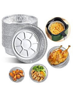 Aluminum Foil Tray Round,50pcs 6 Inch Round Aluminum Disposable Foil Pans Oil-Proof Aluminum Foil Tin Box, Pie Plates Foil Trays for Baking, Cooking, Oven, Air Fryer