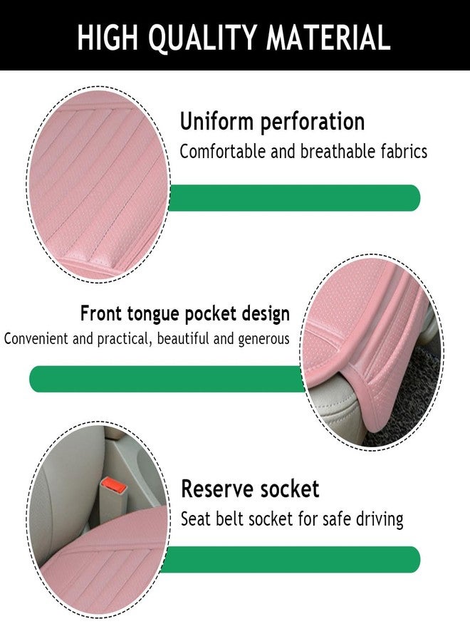 Sylvil Car Seat Bottom Cover, Semi-Wrap Non-Slip Leather Car Seat Cover, Comfortable Breathable Auto Front Seat Bottom Cushion with Pocket, Universal Interior Car Accessories (Pink) - Image 3