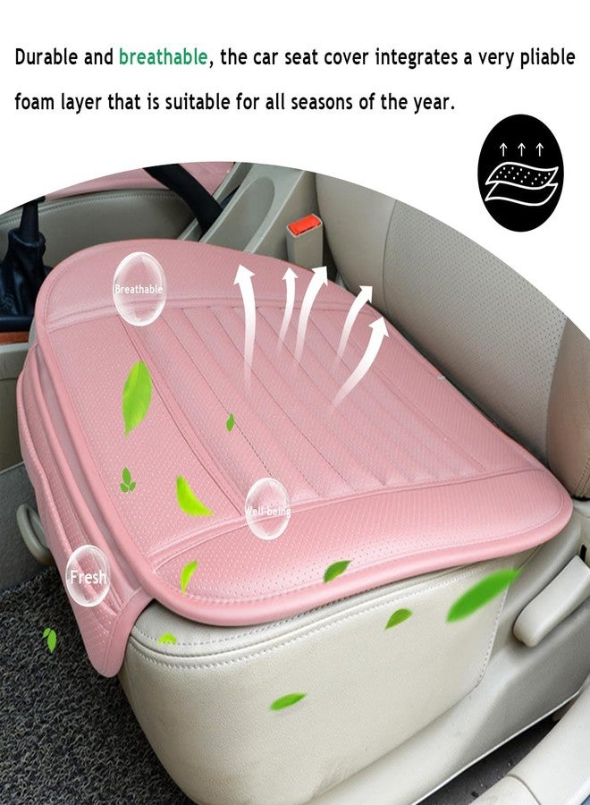 Sylvil Car Seat Bottom Cover, Semi-Wrap Non-Slip Leather Car Seat Cover, Comfortable Breathable Auto Front Seat Bottom Cushion with Pocket, Universal Interior Car Accessories (Pink) - Image 4