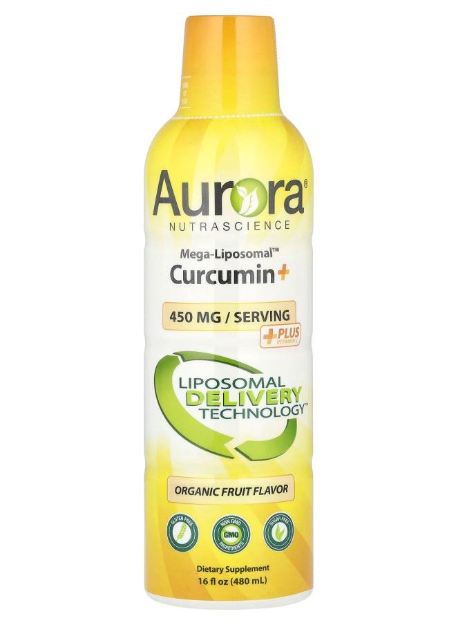 Aurora Nutrascience - Mega-Liposomal™ Curcumin+ Organic Fruit 450 mg 16 fl oz (480 ml) - Image 1