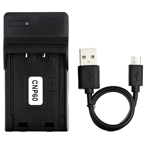 Norifon NP-60 USB Charger for Casio Exilim EX-S12, EX-Z25, EX-Z29, Zoom EX-Z20, EX-Z19, EX-Z21, EX-Z22, EX-Z80, EX-Z85, EX-Z9, EX-Z90 Camera and More - Image 1