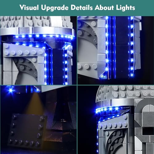 VONADO LED Light Kit Compatible with Lego The Mandalorian Helmet 75328 Lights Only No Models Creative Lighting Set Accessories Compatible with Lego 75328 Building Set - Image 5