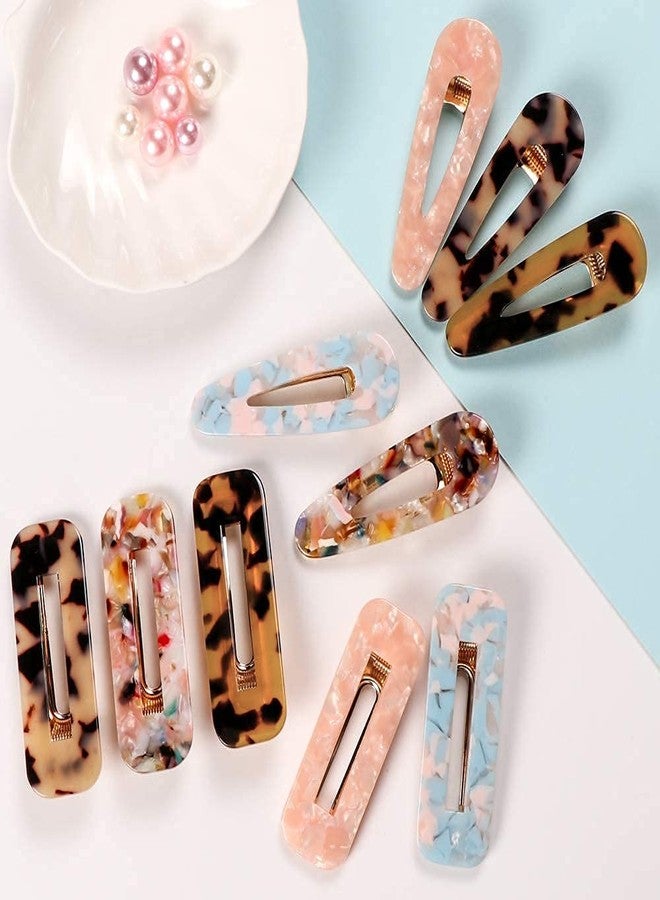 DealFry Fashion Acrylic Hair Clips Non-Slip Large Korean Barrettes Geometric Acrylic Resin Alligator Hair Clip Hair Pins Barrettes for Women Ladies Hair Accessories Styling Tool (PATTERN-3 | 6 Pcs) - Image 5