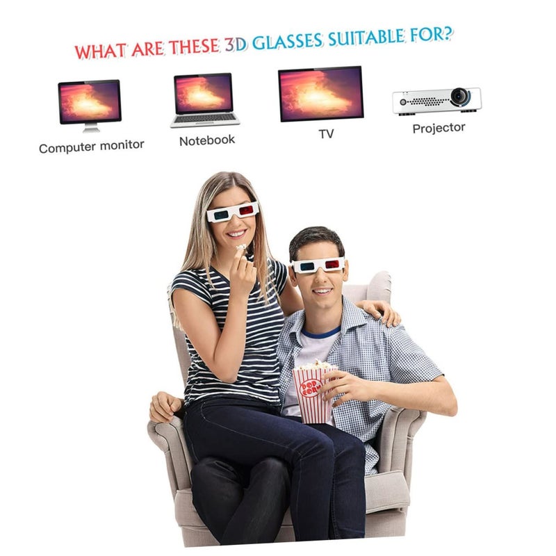40 Pcs Anaglyph 3D Glasses for Movies Lightweight Durable Paper Red Cyan Viewing Experience - Image 4