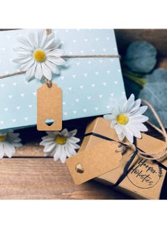 GNAFOTU Kraft Paper Gift Tags, 100PCS Brown Gift Tags for Christmas Crafts, 4.5x9.5cm Lovely Hollow Heart Wedding Favour Tags with String  - Image 5