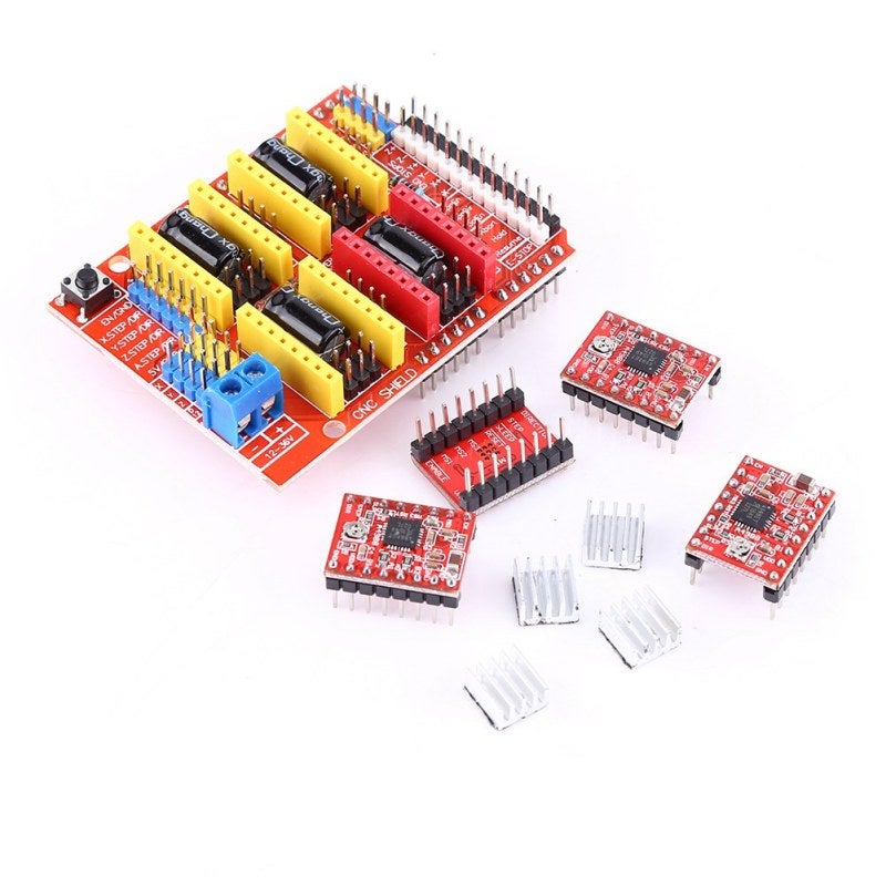 CNC Shield Expansion Board: 4 Shaft Support, Removable A4988/DRV8825 Driver Compatible - GRBL 0.8 Open-source Firmware, G Code Signal Conversion for 3D Printers, Engravers - Image 3