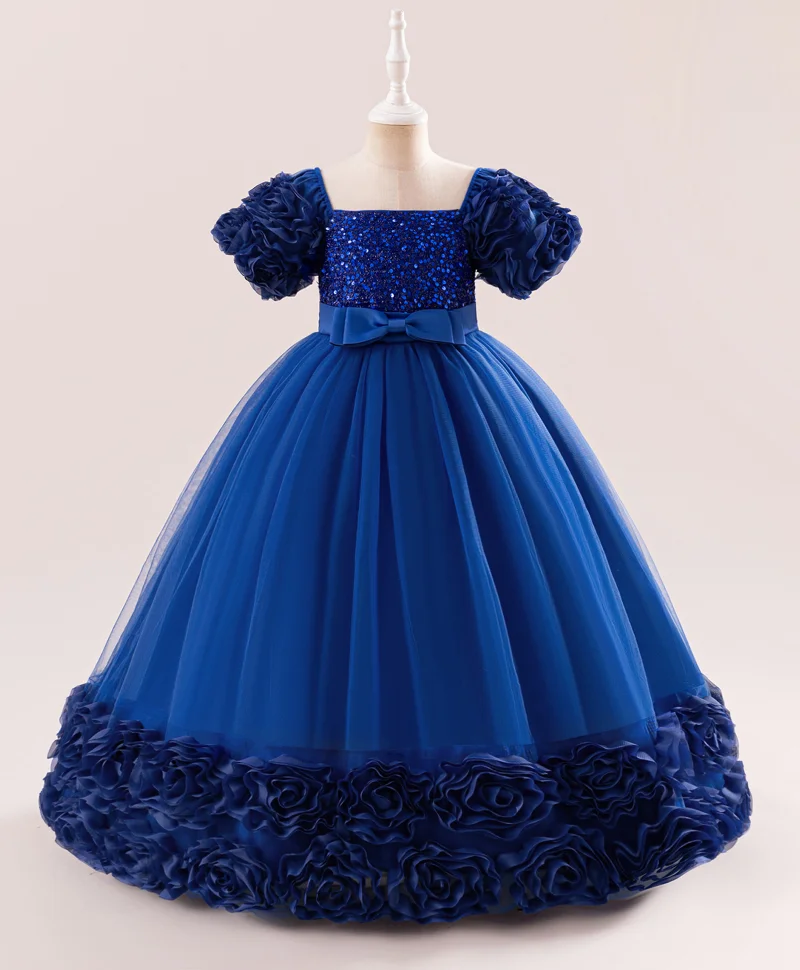 مارك وميا فستان مارك وميا مزين بفيونكة - أزرق