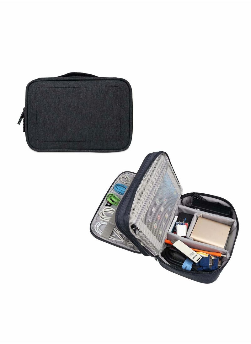 Excefore Electronic Digital Storage Bag, Tablet Computer Bag, Scattered Data Cable Storage Tool When Traveling, Used For Charging Cable, Mobile Phone, Mobile Power Supply, Mini Tablet Computer Storage  - Image 1