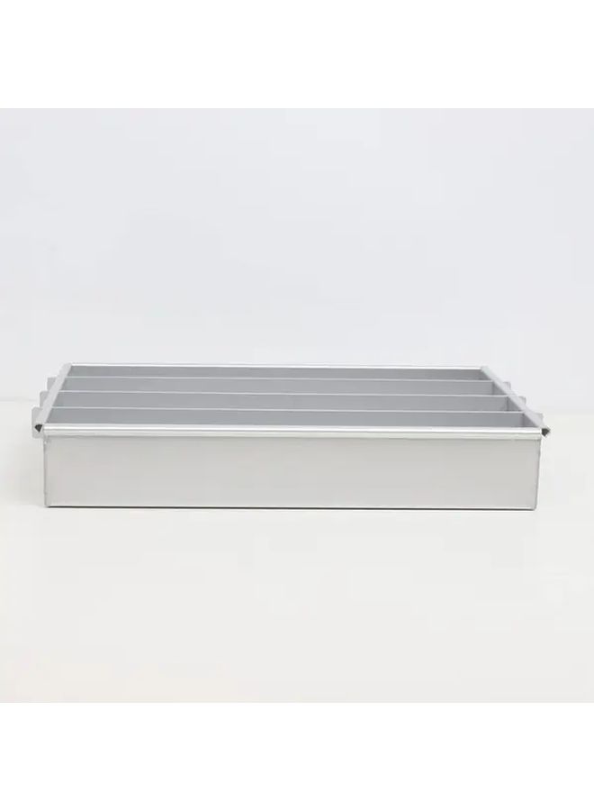 12x8 Inch Nonstick Aluminum Alloy Battenberg Cake Pan with Dividers - Image 5