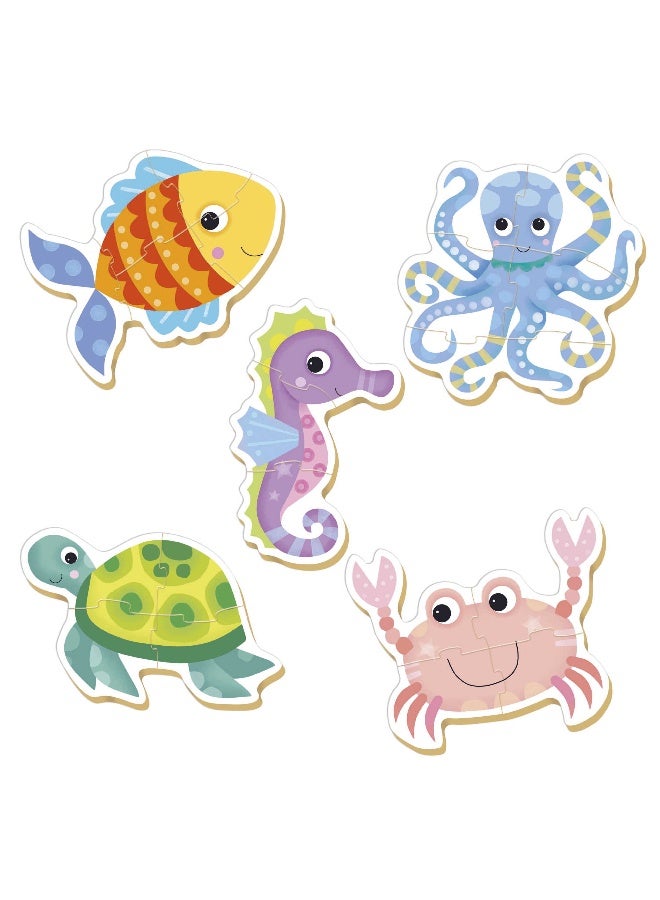 EDUCA لعبة الأطفال - 5 ألغاز تقدمية - حيوانات مائية - 21 قطعة إجمالية - للأعمار 24 شهرًا وما فوق (19951) - Image 4