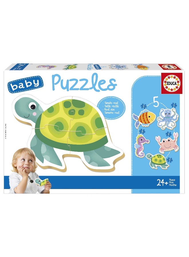 EDUCA لعبة الأطفال - 5 ألغاز تقدمية - حيوانات مائية - 21 قطعة إجمالية - للأعمار 24 شهرًا وما فوق (19951) - Image 1