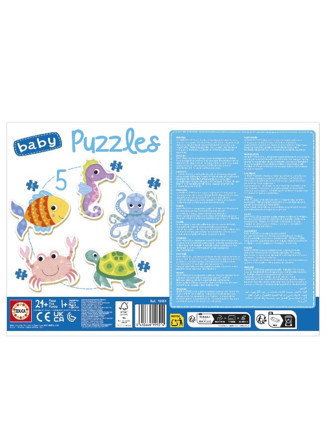 EDUCA لعبة الأطفال - 5 ألغاز تقدمية - حيوانات مائية - 21 قطعة إجمالية - للأعمار 24 شهرًا وما فوق (19951) - Image 3