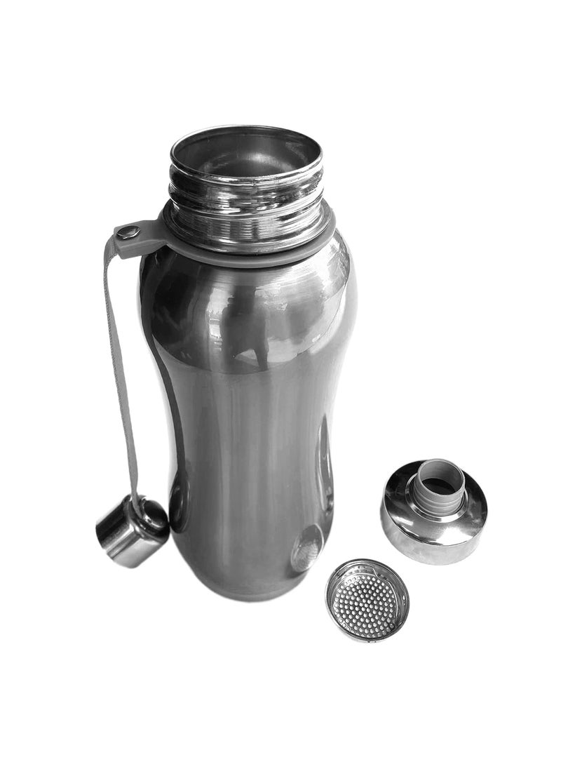 Kuber Industries Kuber Industries Stainless Steel Insulated Water Bottle With Strainer For Home & Traveling, 750ML (Silver) 54KM4319  - Image 5