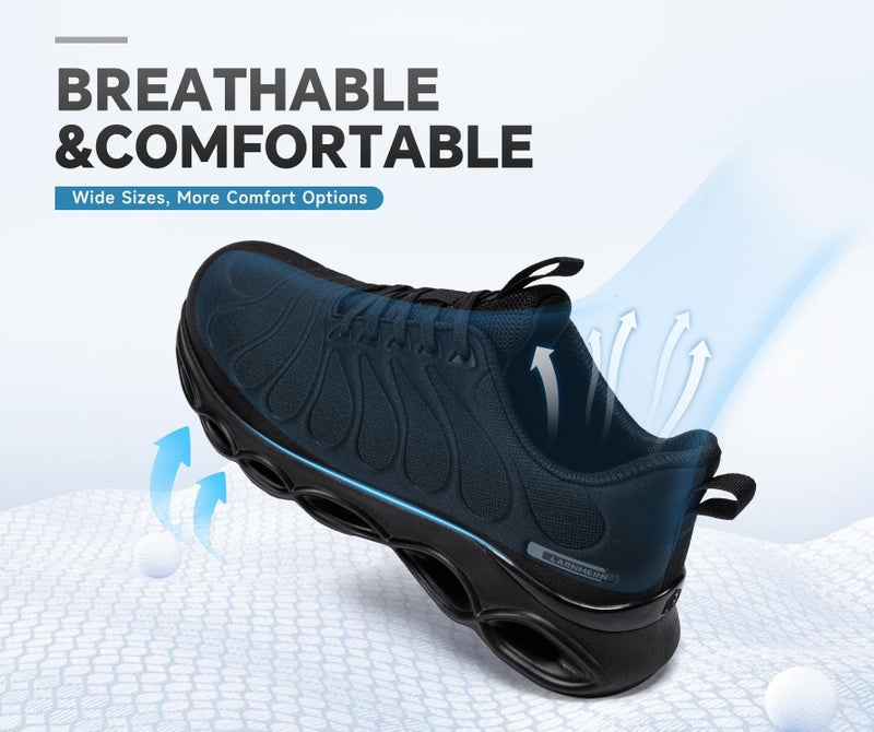 LARNMERN Steel Toe Shoes for Men Safety Shoes Work Sneakers Comfortable Safety Toe Sneakers Work Lightweight Colorful Zapatos de Seguridad (11.5,Black) - Image 5
