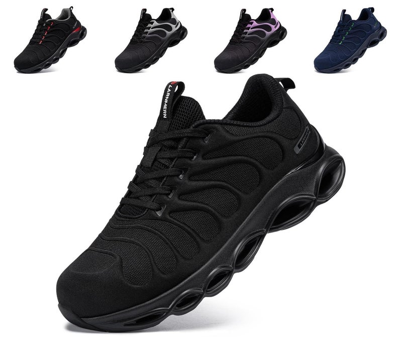 LARNMERN Steel Toe Shoes for Men Safety Shoes Work Sneakers Comfortable Safety Toe Sneakers Work Lightweight Colorful Zapatos de Seguridad (11.5,Black) - Image 1
