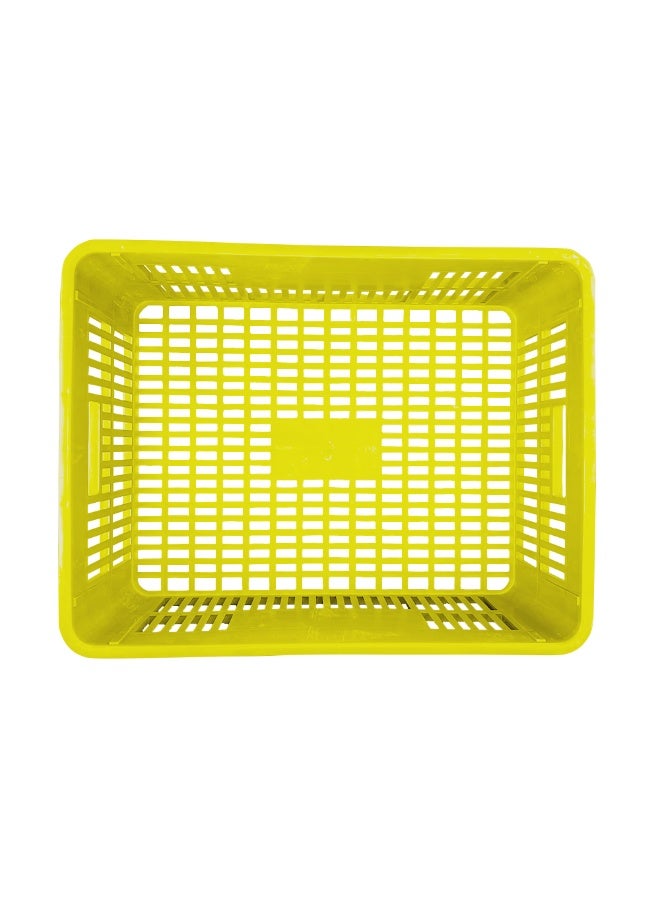 Ethic Solutions 4pcs of Plastic Storage Bakery Crate Box 590×450×170 mm 45L Stackable Heavy Duty Reinforced Walls Anti-Slip Base for Home Industrial Commercial Delivery – Yellow - Image 3