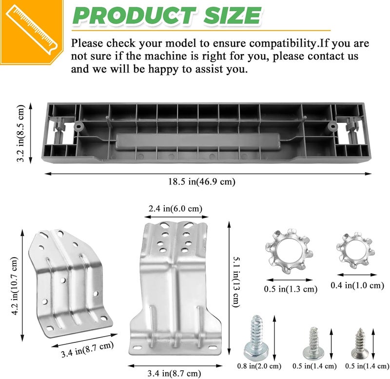 Techecook UPGRADED SKK-8K & SKK-7A Stacking Kit Fit for Sam-sung Washer & Dryer 27 Inch Front Load Laundry - Replace for SK-5A SK-5AXAA - Image 5