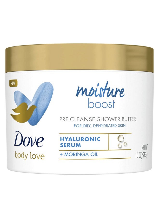 دوف غسول الجسم دوف بودي لوف المنظف بزبدة الاستحمام المرطبة للبشرة الجافة، أكثر نعومة من غسول الجسم، مع حمض الهيالورونيك وزيت المورينجا، 10 أونصة - Image 1