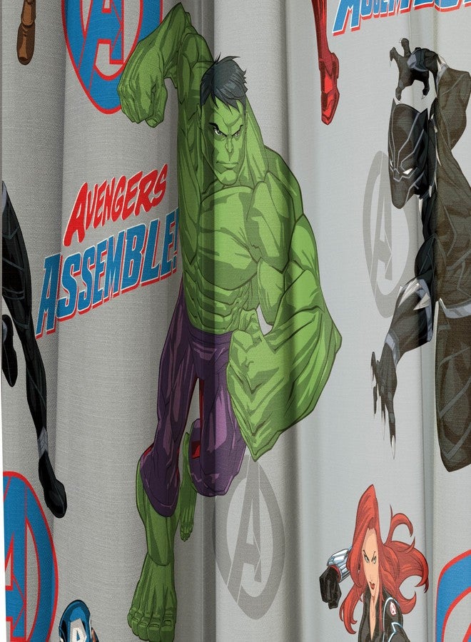 Jay Franco Window Curtains for Kids Bedroom 4-Piece Drape Set with 2 Tiebacks, Grey - Avengers, 42" W x 63" L (Pack of 2) - Image 5