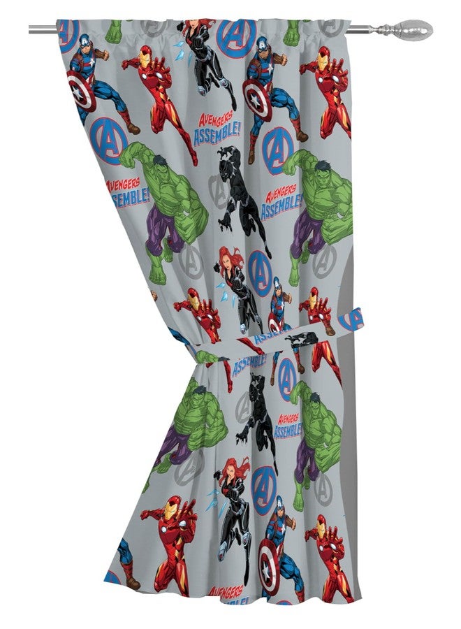 Jay Franco Window Curtains for Kids Bedroom 4-Piece Drape Set with 2 Tiebacks, Grey - Avengers, 42" W x 63" L (Pack of 2) - Image 4