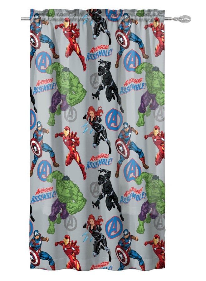 Jay Franco Window Curtains for Kids Bedroom 4-Piece Drape Set with 2 Tiebacks, Grey - Avengers, 42" W x 63" L (Pack of 2) - Image 3