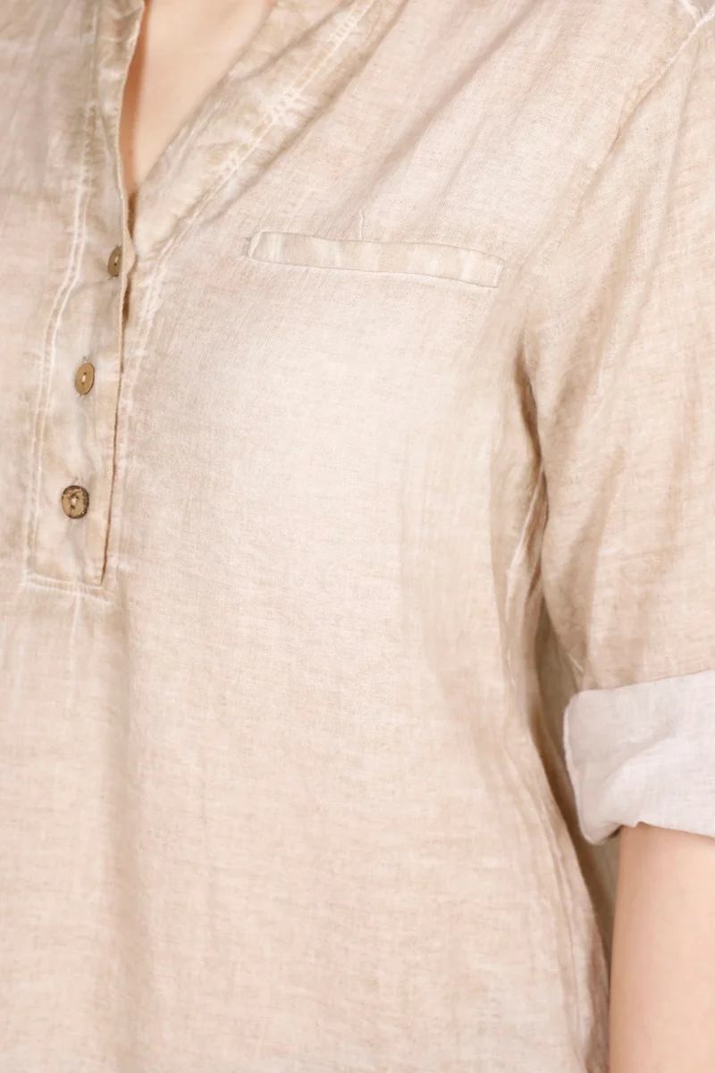 Eliş Şile Bezi Long Sleeve Şile Cloth Acacia Blouse Soil Tprk