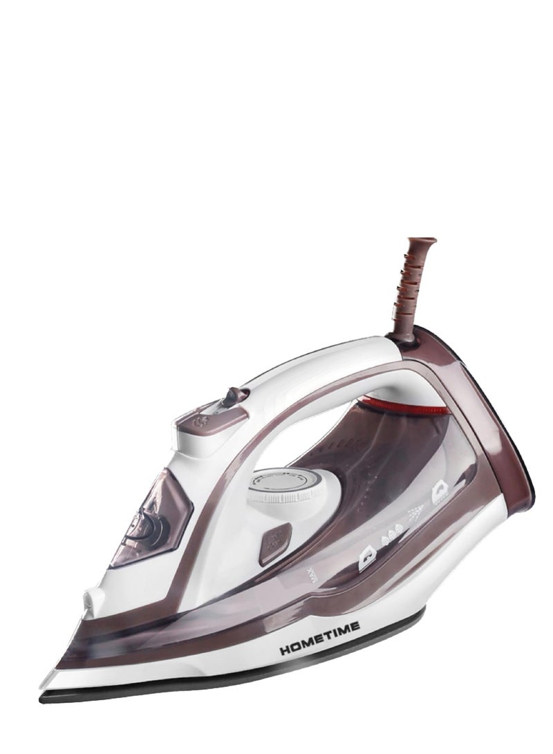 Wtrtr HOMETIME 2200W Steam Iron,Ceramic Coated Sole plate,1 Years Warranty.2059-B (Light Brown)  - Image 1