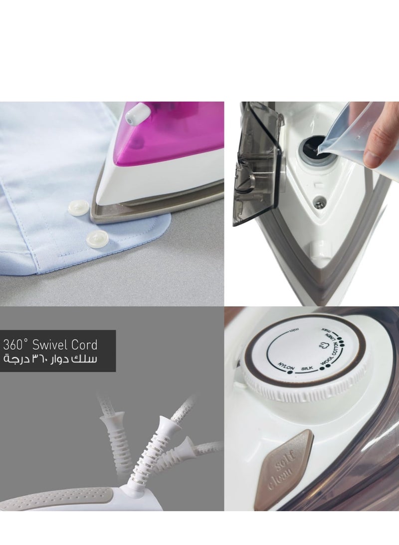 Wtrtr HOMETIME 2200W Steam Iron,Ceramic Coated Sole plate,1 Years Warranty.2059-B (Light Brown)  - Image 5