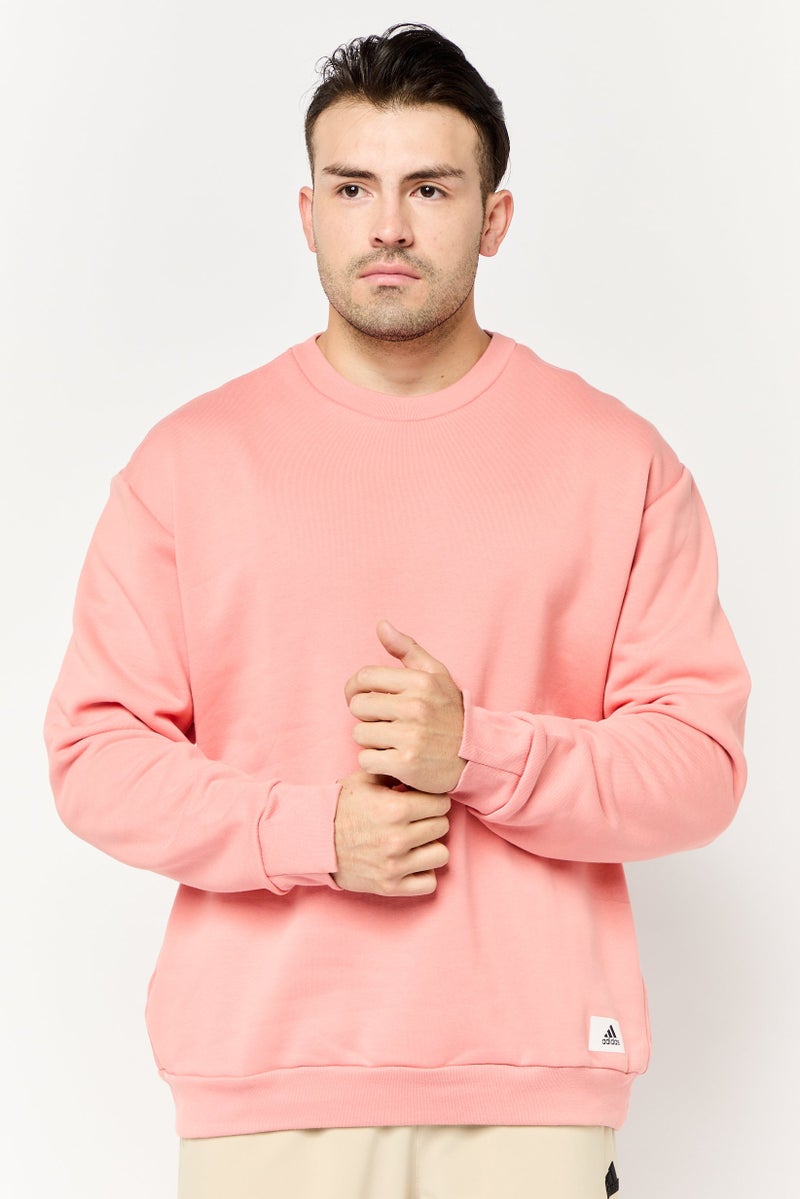 Adidas Men Sportswear Fit Long Sleeve Outdoor Sweatshirt, Coral - Image 1