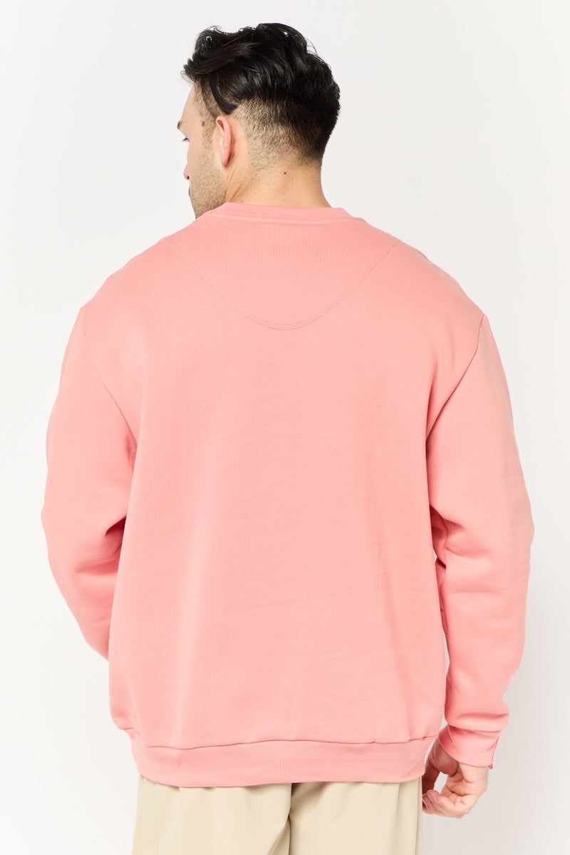 Adidas Men Sportswear Fit Long Sleeve Outdoor Sweatshirt, Coral - Image 4