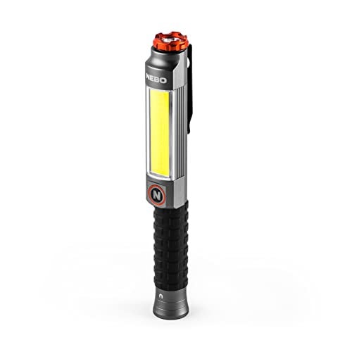 NEBO Big Larry 3 Work Light | USB-C Rechargeable, 600 Lumens, 7 Light Modes, Magnetic COB Task Lamp & LED Flashlight, Steel Pocket Clip, Hands-Free Use, Water Resistant - Image 1