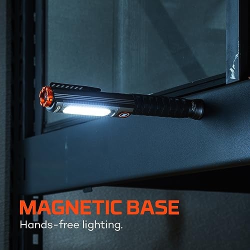 NEBO Big Larry 3 Work Light | USB-C Rechargeable, 600 Lumens, 7 Light Modes, Magnetic COB Task Lamp & LED Flashlight, Steel Pocket Clip, Hands-Free Use, Water Resistant - Image 4