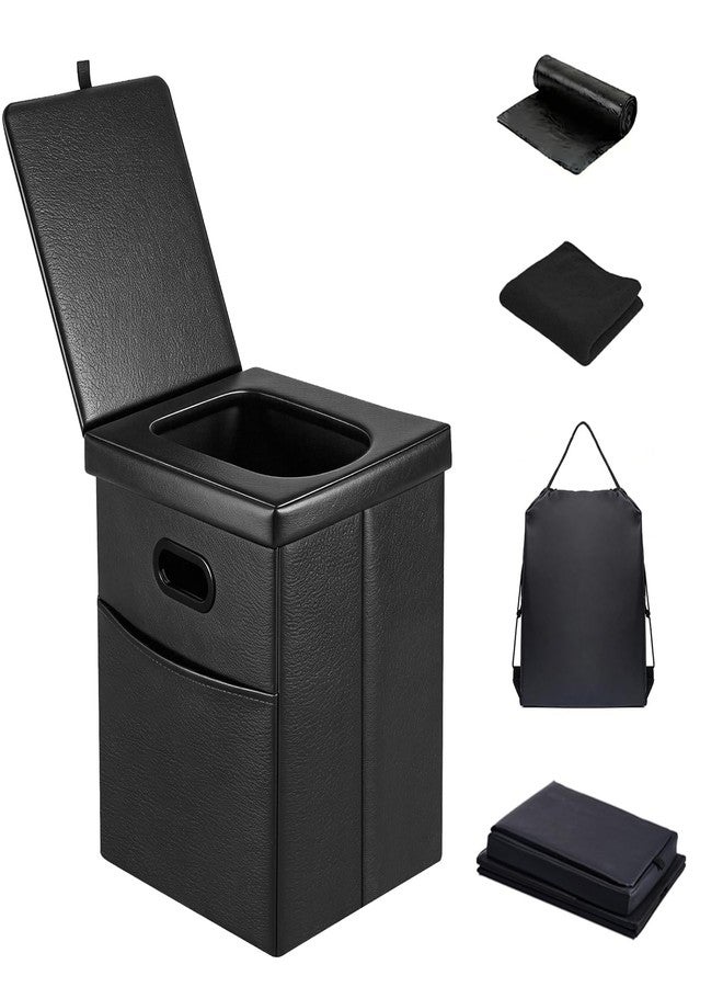Panmout 16.5" XL Portable Toilet for Camping, Foldable Travel Toilet for Adults with Cushioned Seat, Heavy Duty 190lbs Capacity Commode for Car, Road Trip, Outdoor Emergency & Bedside Support - Image 1