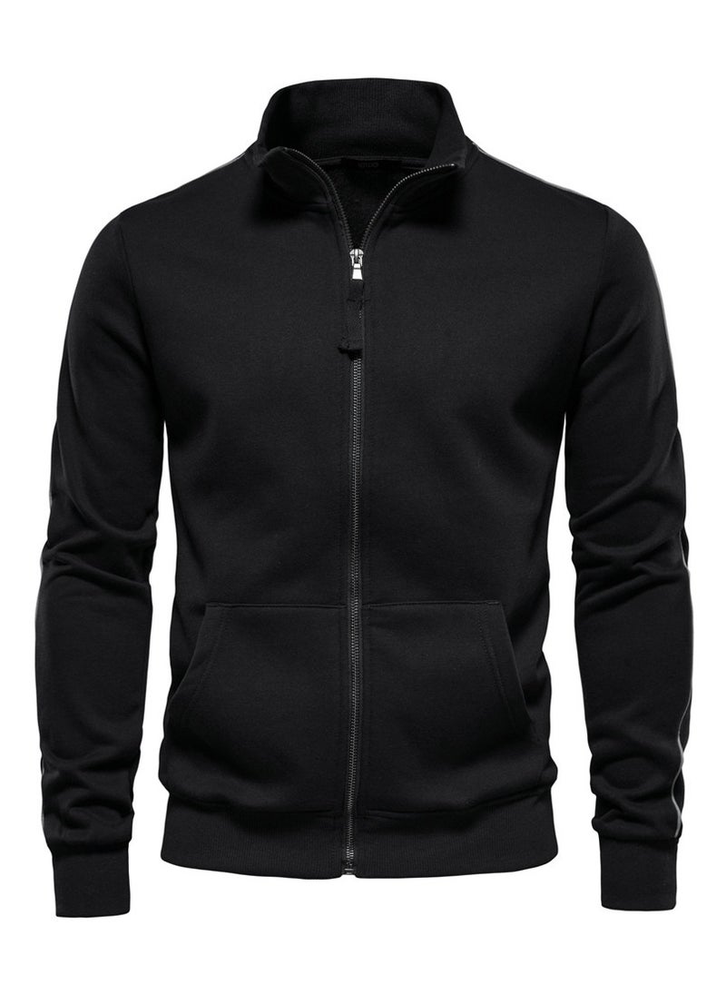 KUYING Zipper Cardigan Stand Up Collar Casual Sports Top  - Image 1