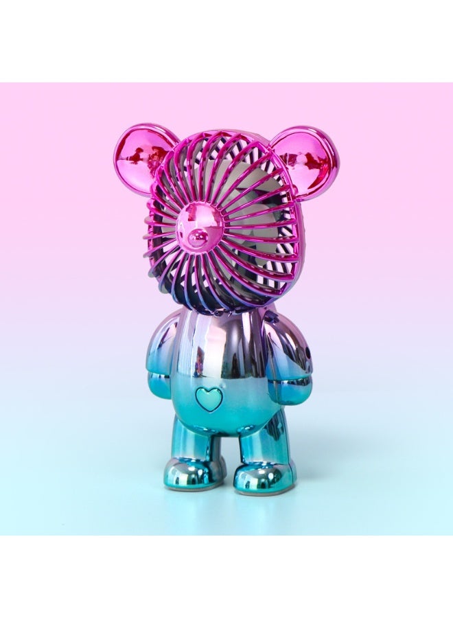 Nariele New Gradient Explosive Internet Celebrity Mini USB Violent Bear Fan Student Dormitory Bedhead Charging Portable Silent Fan