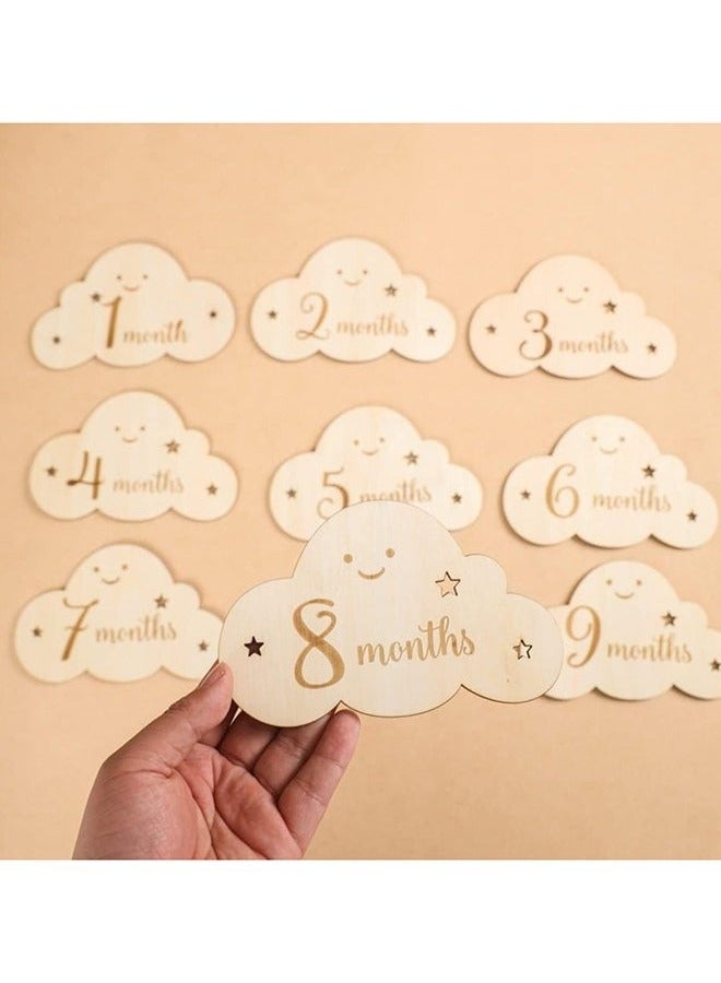 يا إلهي 8 بطاقات طفل شهريا معلما ، لطيف خشبية الطفل معلما علامة هدية مجموعة ، الصف الأول بطاقة نمو المواليد صور بطاقة الدعائم - Image 4