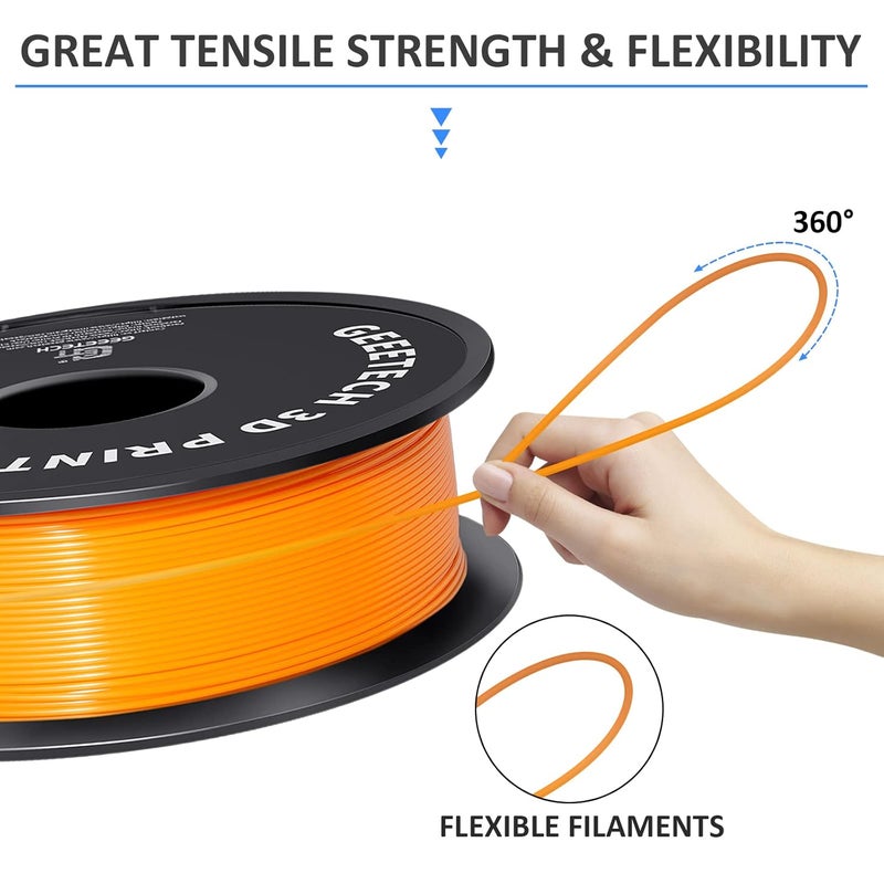 Geeetech Orange PLA 3D Printer Filament, PLA 3D Printer Filament 1kg Spool(2.2lbs) Dimensional Accuracy +/- 0.02 mm, 3D Printing Filament Fits for Most FDM 3D Printers - Image 4