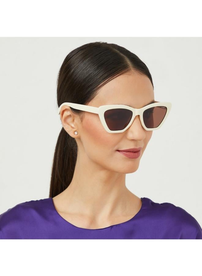 Blackout HATTIE Women White Sunglasses - Frame Material: Thermoplastic Rubber (TR90)- Frame Color: White-Lens Color: Brown  - Full Rim - Image 5