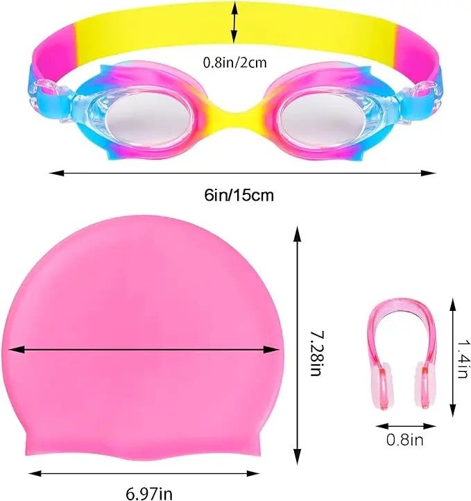 Bluejw Swimming Caps and Goggles Nose Clip Swimming Goggles Set Swimming Caps and Glasses - Image 3
