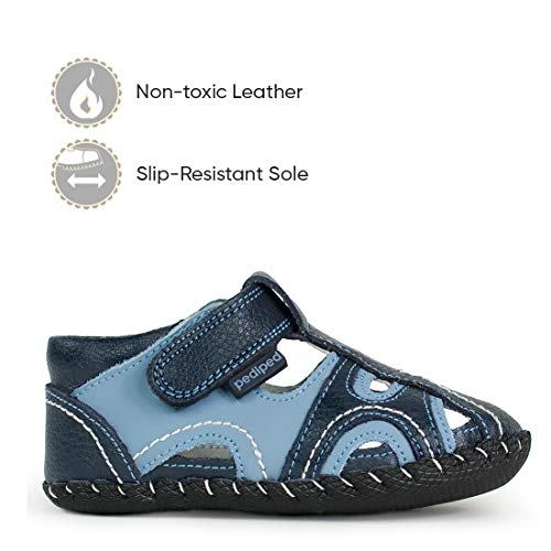 pediped Brody Originals Fisherman Sandal (Infant/Toddler),Navy/Light Blue,X-Small (0-6 months) - Image 2