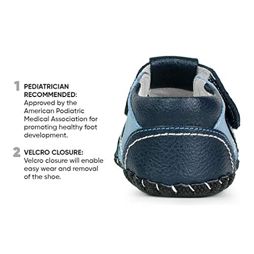pediped Brody Originals Fisherman Sandal (Infant/Toddler),Navy/Light Blue,X-Small (0-6 months) - Image 4