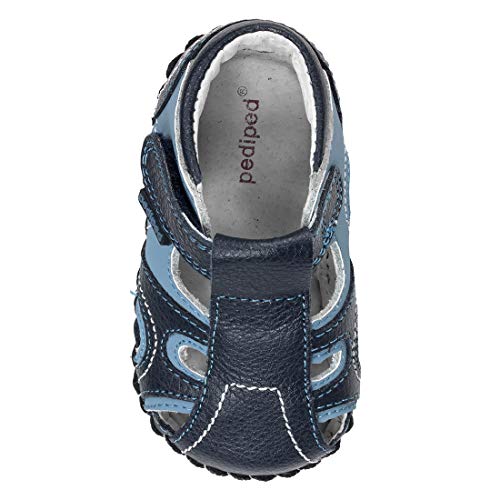 pediped Brody Originals Fisherman Sandal (Infant/Toddler),Navy/Light Blue,X-Small (0-6 months) - Image 1