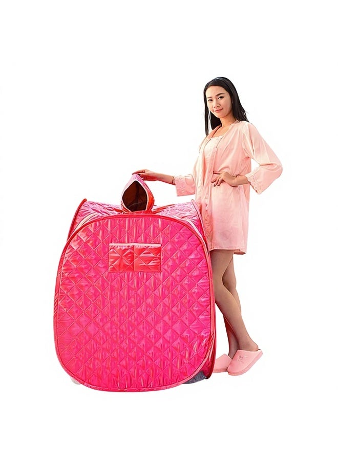 DubaiGallery Foldable Personal Steam Sauna Tent Cover Only, Thermal Insulated Waterproof Spa Enclosure with Zipper Door, Portable Compact Design for Home Body Relaxation, Indoor Wellness and Spa Experience, Pink - Image 1