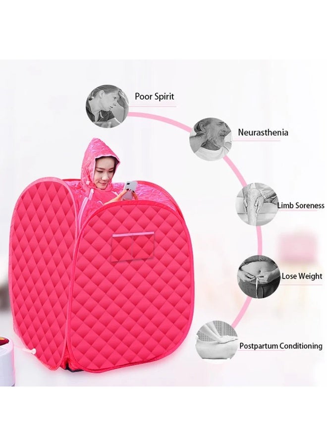 DubaiGallery Foldable Personal Steam Sauna Tent Cover Only, Thermal Insulated Waterproof Spa Enclosure with Zipper Door, Portable Compact Design for Home Body Relaxation, Indoor Wellness and Spa Experience, Pink - Image 3
