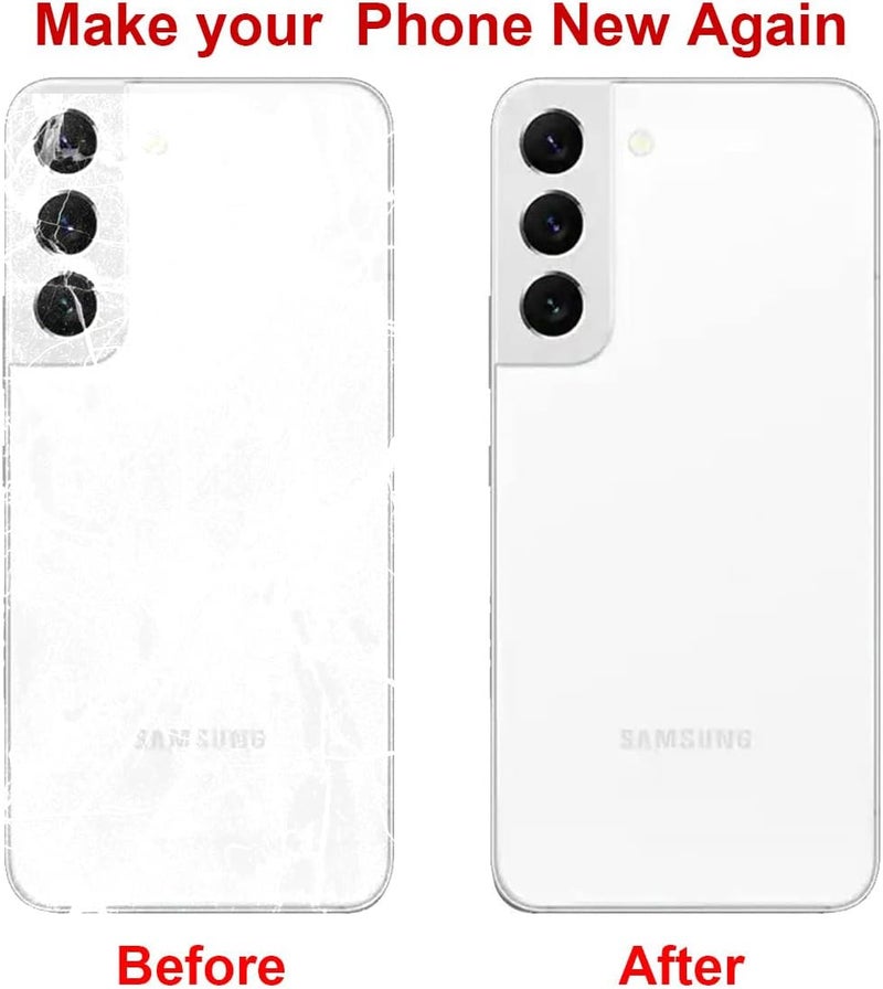 Perzework Rear Back Glass Replacement for Samsung Galaxy S22 Plus 6.6 inches with Reparing Toolkit and Pre-Installed Adhesive (Phantom White) - Image 4