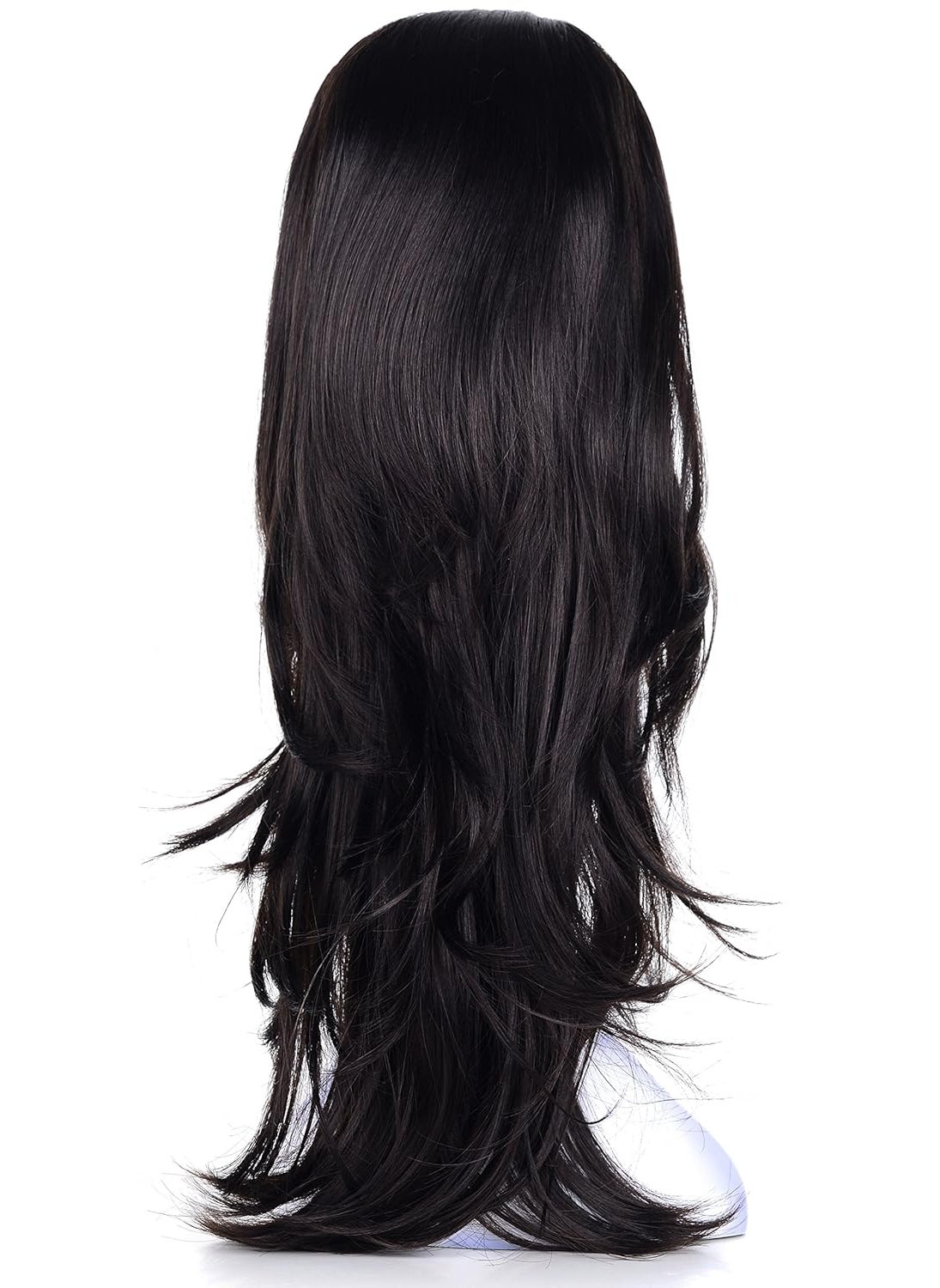 OneDor OneDor 22" Semi Curly Hair Women Ladies 3/4 Half Wig Premium Japanese Synthetic fibers Wigs with Secured Mesh Head Cap (R2) 