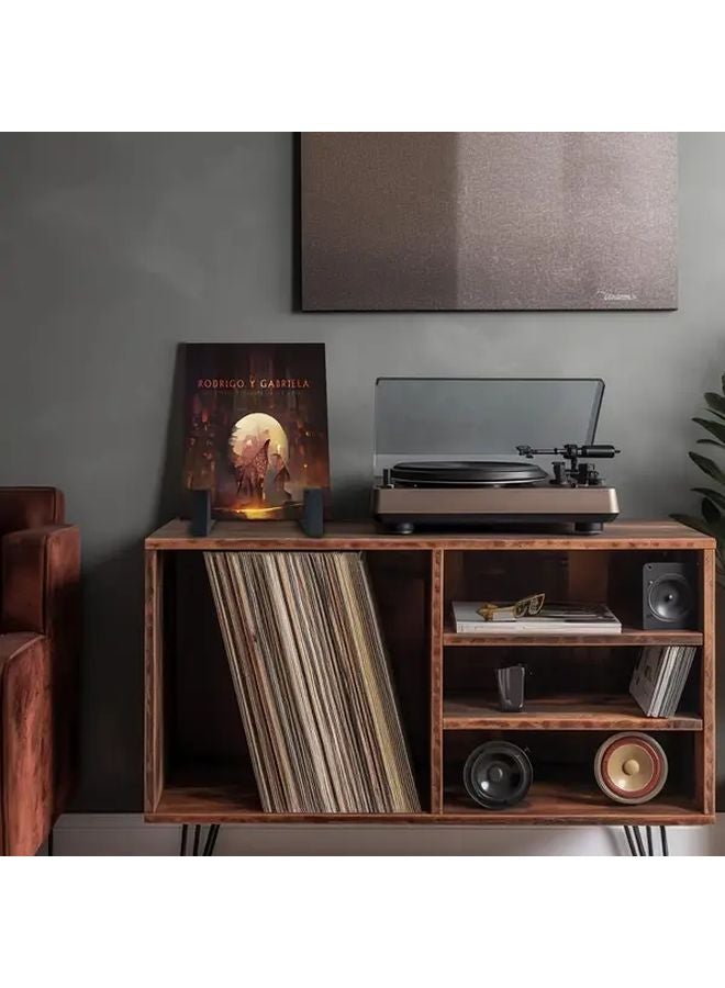 Black Metal LP Record Stand A Frame Vinyl Display Holder For Office Decor - Image 3